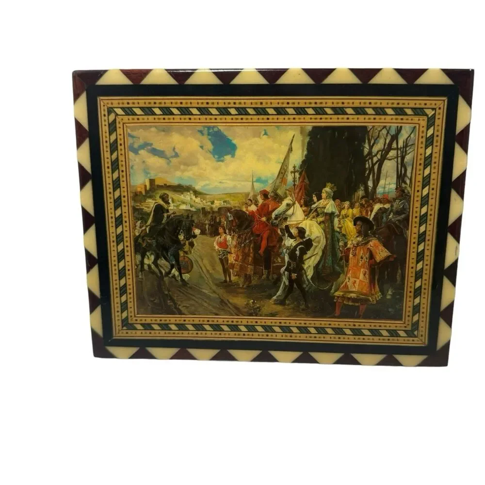 Mosaic Inlaid  Wooden Art  8”x6” inches “Recuerdo De Granada” - Miguel LAGUNA